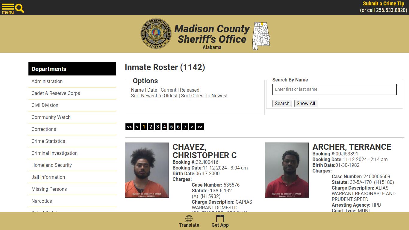 Inmate Roster - Current Inmates Booking Date Descending - Madison ...